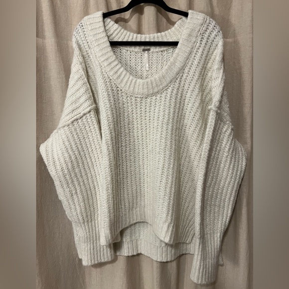 Free People Slouchy Oversized Scoop Neck Pullover Sweater XS - Picture 7 of 11